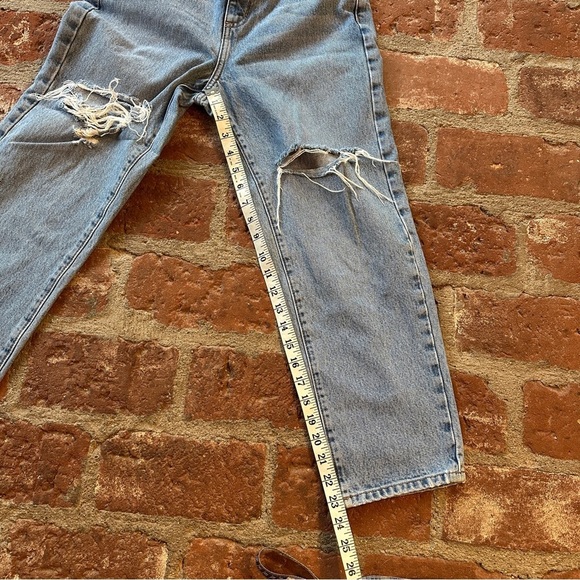 Carmar Blue Straight Leg Distressed Ripped Shredded size 25 Jeans denim - Picture 4 of 13